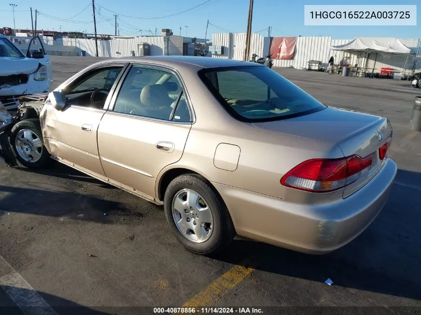 2002 Honda Accord 3.0 Ex VIN: 1HGCG16522A003725 Lot: 40878856