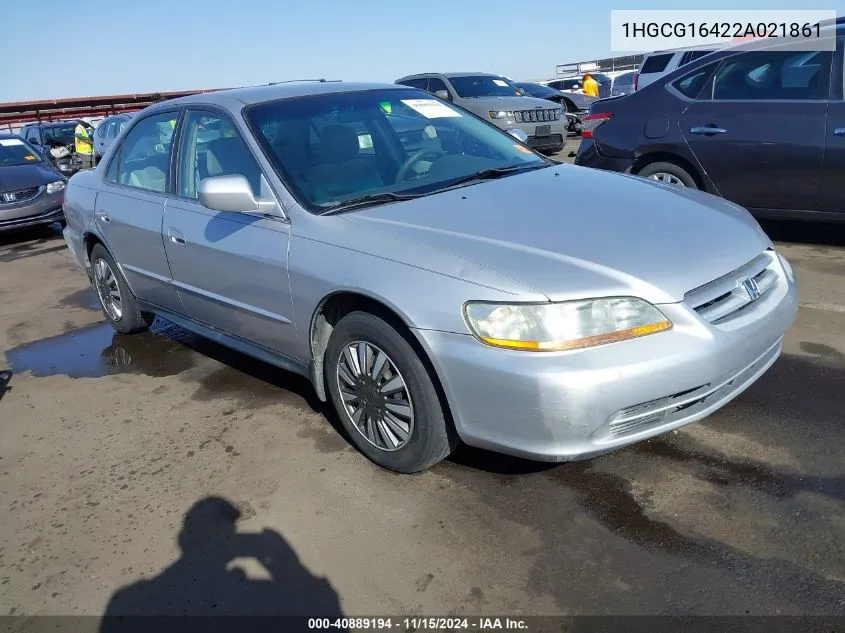 2002 Honda Accord 3.0 Lx VIN: 1HGCG16422A021861 Lot: 40889194