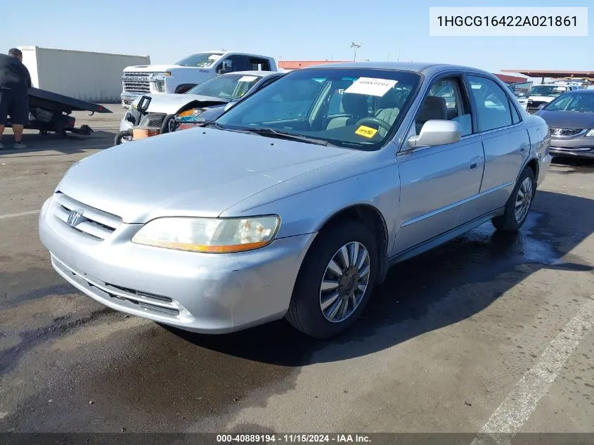 2002 Honda Accord 3.0 Lx VIN: 1HGCG16422A021861 Lot: 40889194