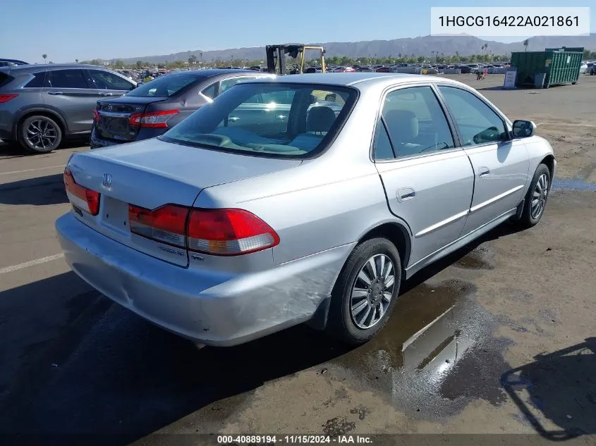 2002 Honda Accord 3.0 Lx VIN: 1HGCG16422A021861 Lot: 40889194