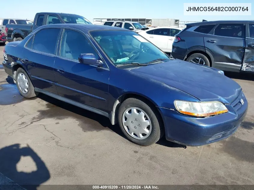 2002 Honda Accord 2.3 Lx VIN: JHMCG56482C000764 Lot: 40915209