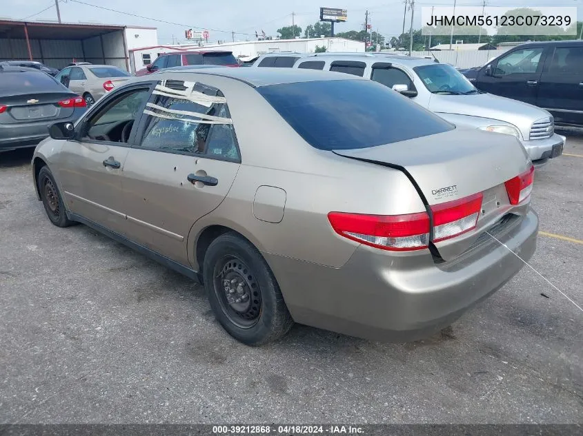 2003 Honda Accord 2.4 Dx VIN: JHMCM56123C073239 Lot: 39212868