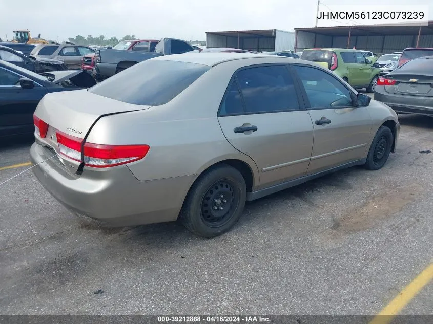 2003 Honda Accord 2.4 Dx VIN: JHMCM56123C073239 Lot: 39212868