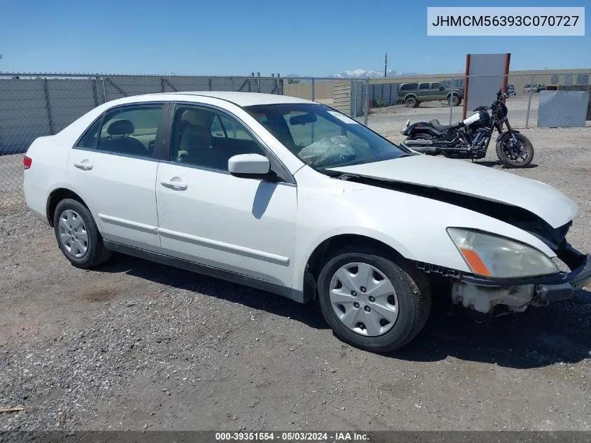 2003 Honda Accord 2.4 Lx VIN: JHMCM56393C070727 Lot: 39351554