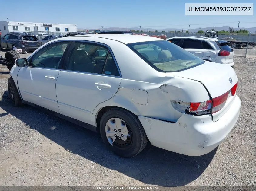 2003 Honda Accord 2.4 Lx VIN: JHMCM56393C070727 Lot: 39351554