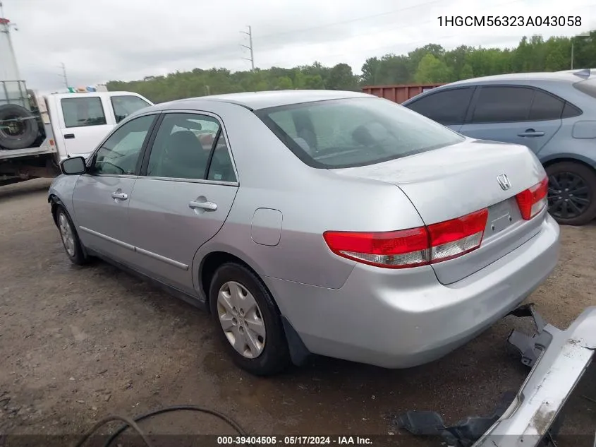 1HGCM56323A043058 2003 Honda Accord 2.4 Lx