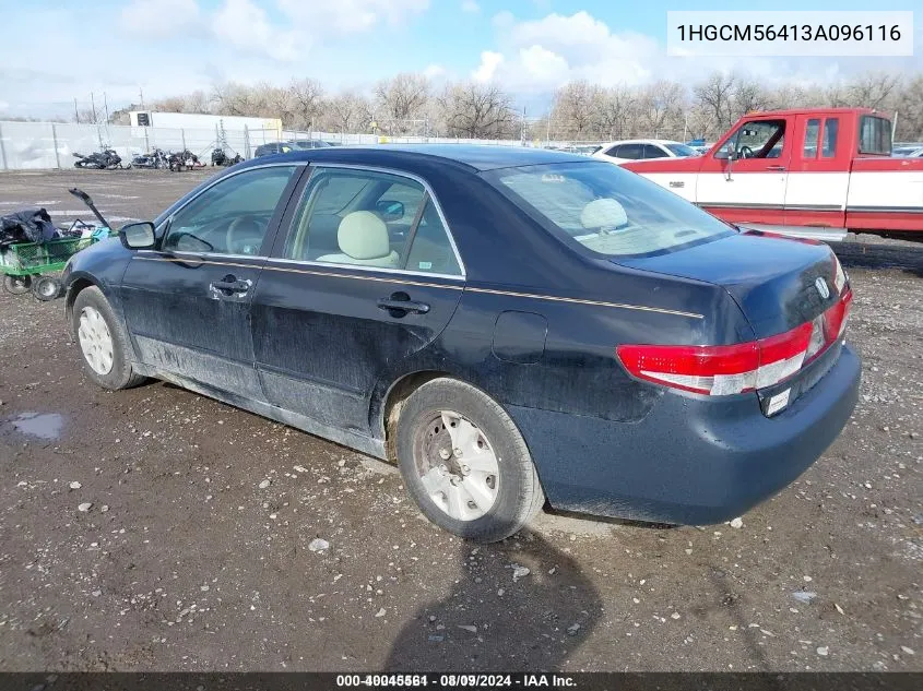 1HGCM56413A096116 2003 Honda Accord 2.4 Lx