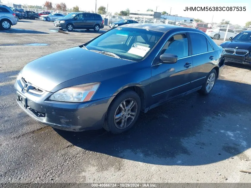 2003 Honda Accord 2.4 Lx VIN: JHMCM56383C087535 Lot: 40566724