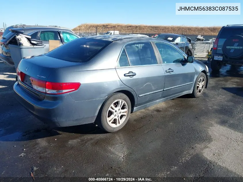 2003 Honda Accord 2.4 Lx VIN: JHMCM56383C087535 Lot: 40566724