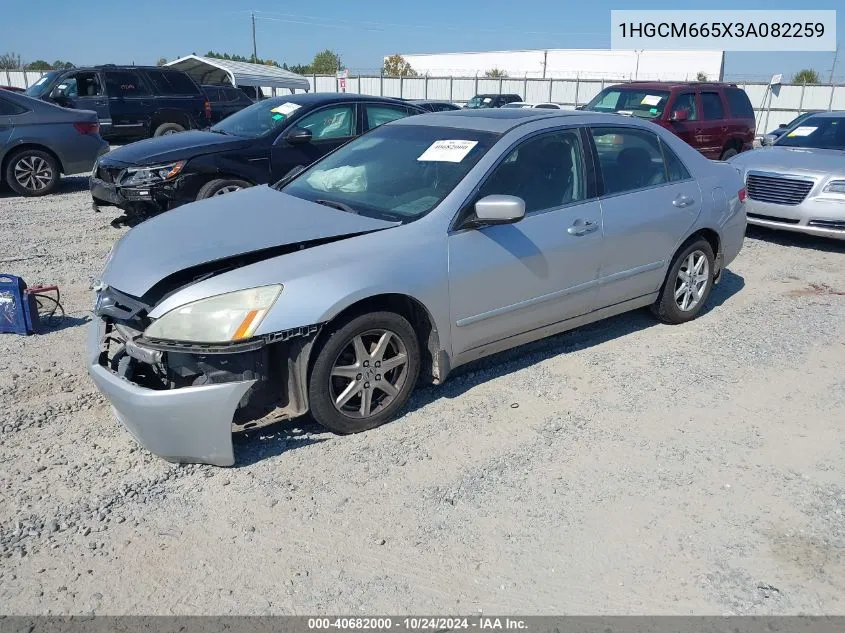 2003 Honda Accord 3.0 Ex VIN: 1HGCM665X3A082259 Lot: 40682000