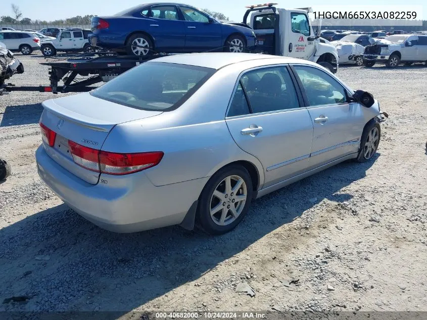 2003 Honda Accord 3.0 Ex VIN: 1HGCM665X3A082259 Lot: 40682000