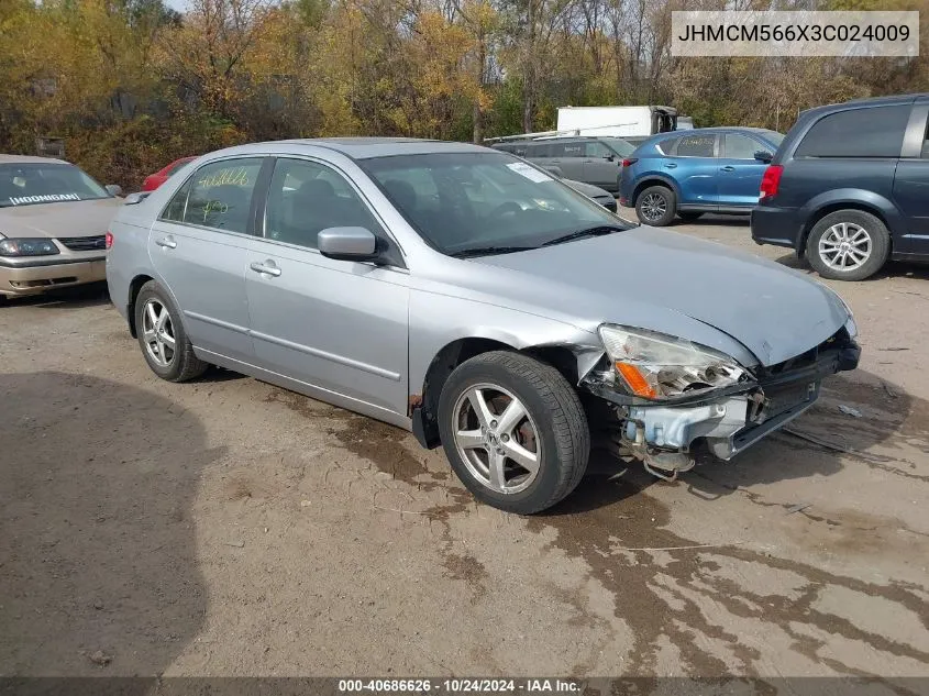 2003 Honda Accord 2.4 Ex VIN: JHMCM566X3C024009 Lot: 40686626