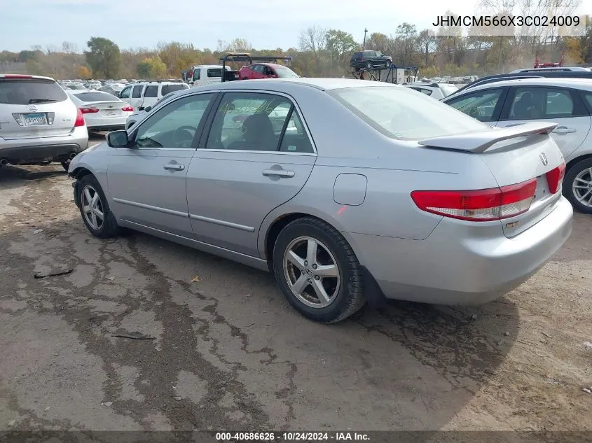 2003 Honda Accord 2.4 Ex VIN: JHMCM566X3C024009 Lot: 40686626