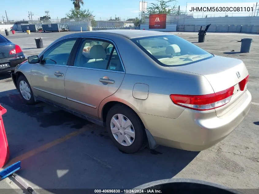 2003 Honda Accord 2.4 Lx VIN: JHMCM56303C081101 Lot: 40696830