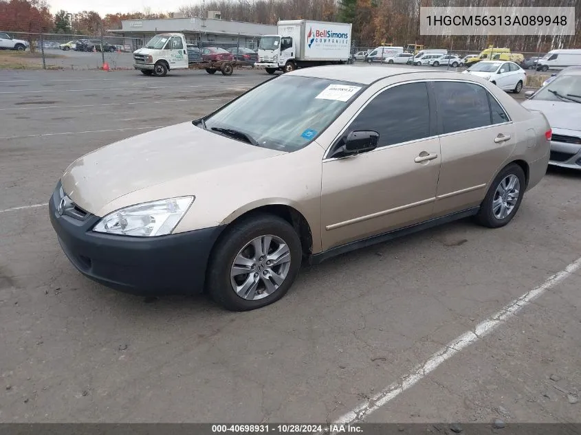 2003 Honda Accord 2.4 Lx VIN: 1HGCM56313A089948 Lot: 40698931