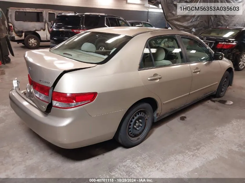 1HGCM56353A035603 2003 Honda Accord 2.4 Lx