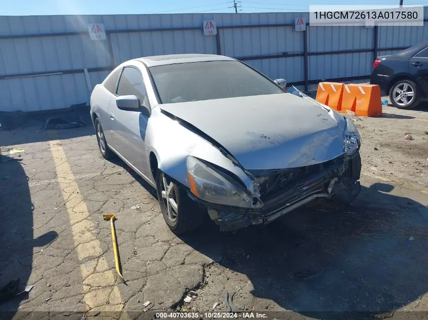 2003 Honda Accord 2.4 Ex VIN: 1HGCM72613A017580 Lot: 40703635