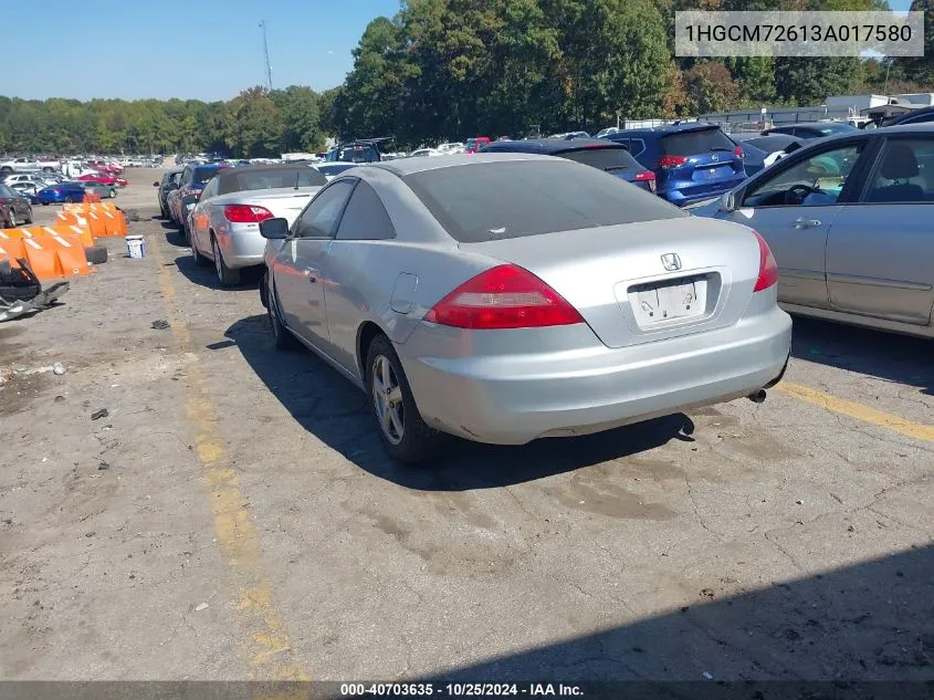 2003 Honda Accord 2.4 Ex VIN: 1HGCM72613A017580 Lot: 40703635