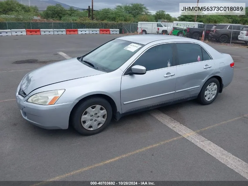 2003 Honda Accord 2.4 Lx VIN: JHMCM56373C018089 Lot: 40703692