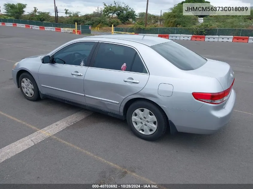 2003 Honda Accord 2.4 Lx VIN: JHMCM56373C018089 Lot: 40703692