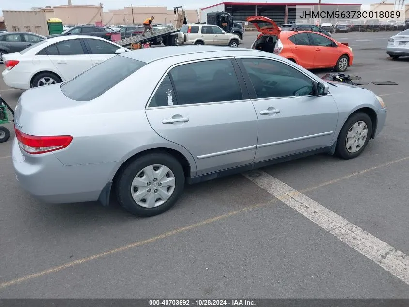 2003 Honda Accord 2.4 Lx VIN: JHMCM56373C018089 Lot: 40703692