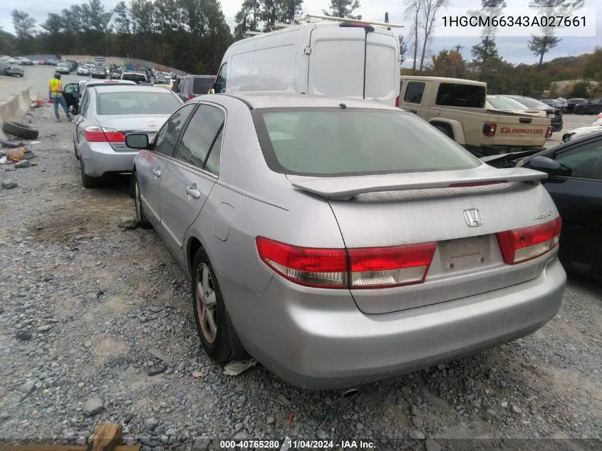 2003 Honda Accord 3.0 Lx VIN: 1HGCM66343A027661 Lot: 40765280