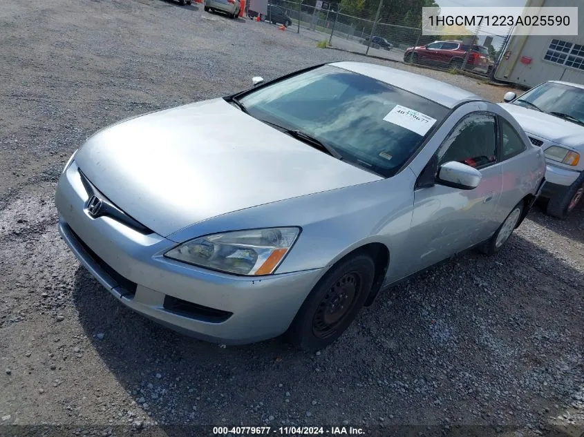 2003 Honda Accord 2.4 Lx VIN: 1HGCM71223A025590 Lot: 40779677