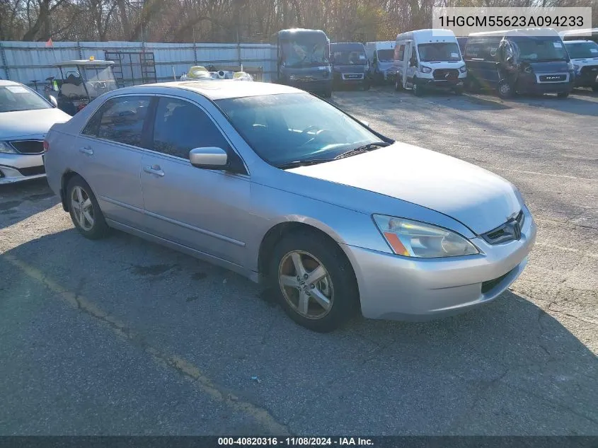 2003 Honda Accord 2.4 Ex VIN: 1HGCM55623A094233 Lot: 40820316