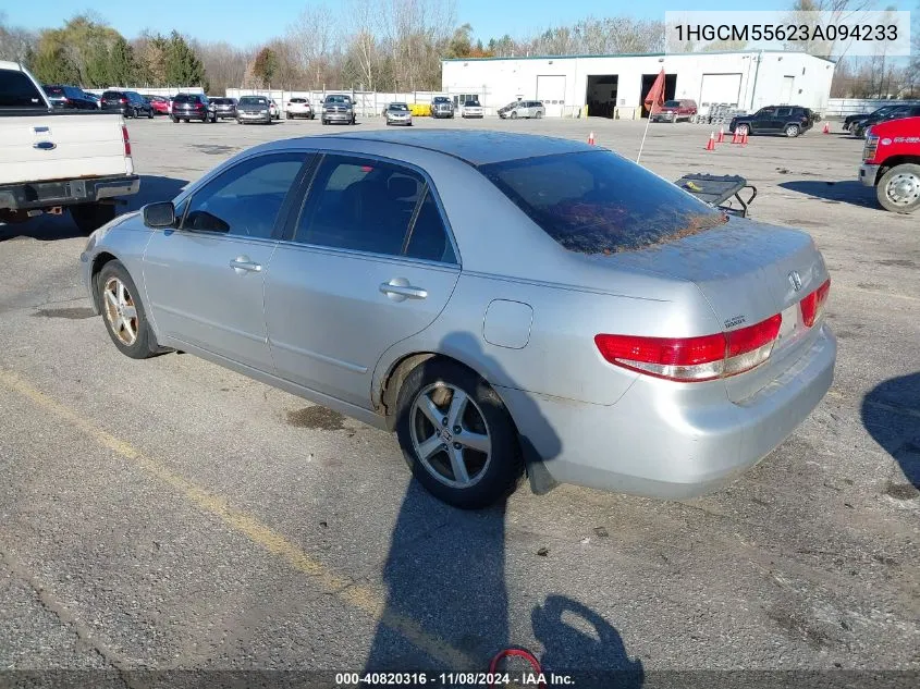 2003 Honda Accord 2.4 Ex VIN: 1HGCM55623A094233 Lot: 40820316