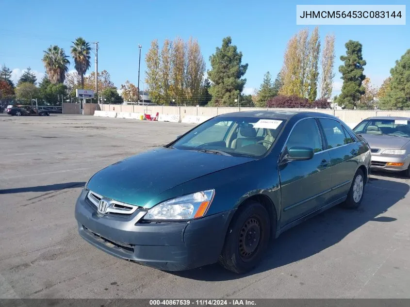 2003 Honda Accord 2.4 Lx VIN: JHMCM56453C083144 Lot: 40867539