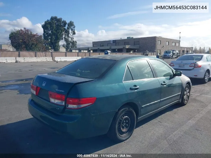 2003 Honda Accord 2.4 Lx VIN: JHMCM56453C083144 Lot: 40867539