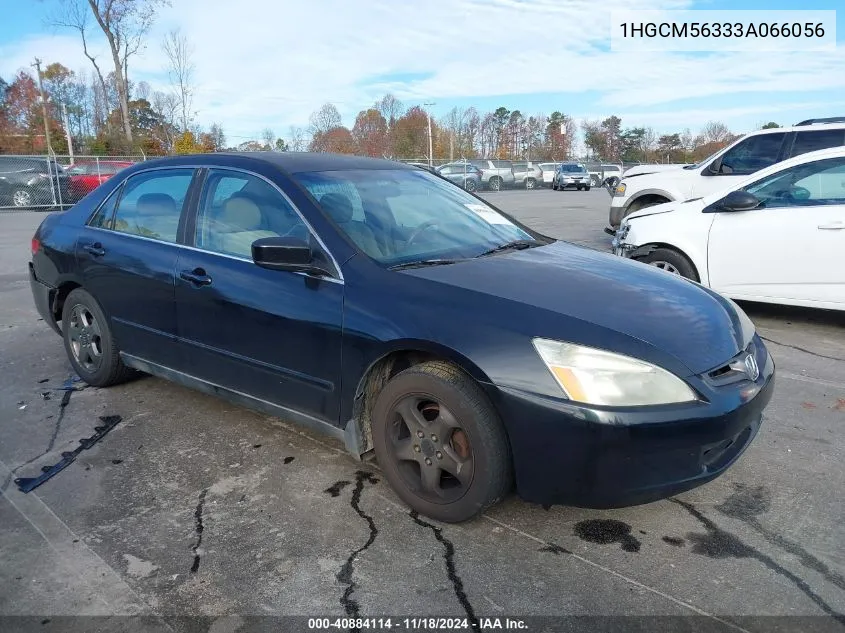 2003 Honda Accord 2.4 Lx VIN: 1HGCM56333A066056 Lot: 40884114