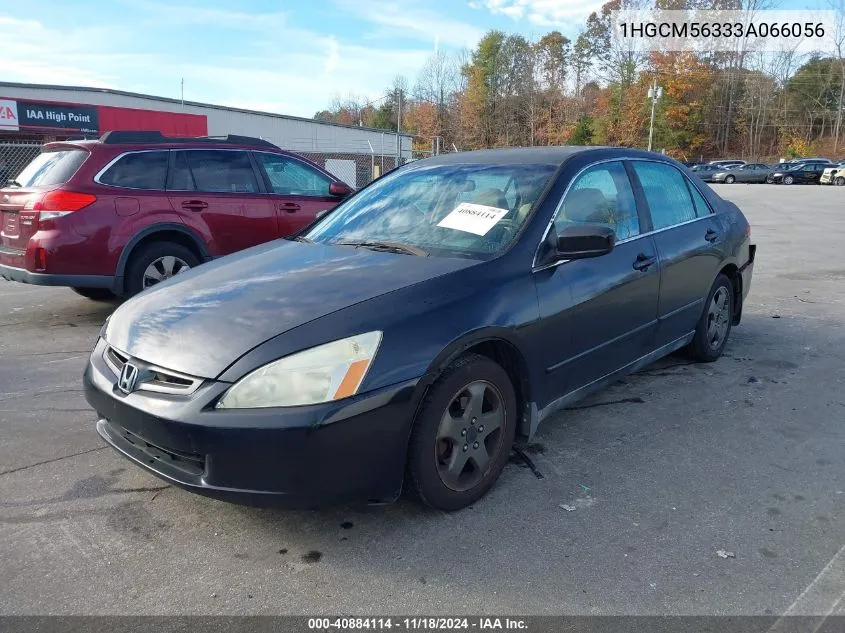 2003 Honda Accord 2.4 Lx VIN: 1HGCM56333A066056 Lot: 40884114