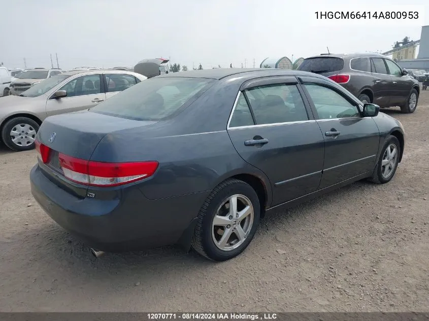 2004 Honda Accord Sdn VIN: 1HGCM66414A800953 Lot: 12070771