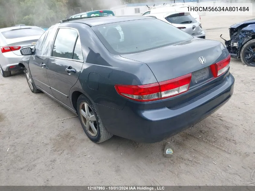 2004 Honda Accord Sdn VIN: 1HGCM56634A801484 Lot: 12107993