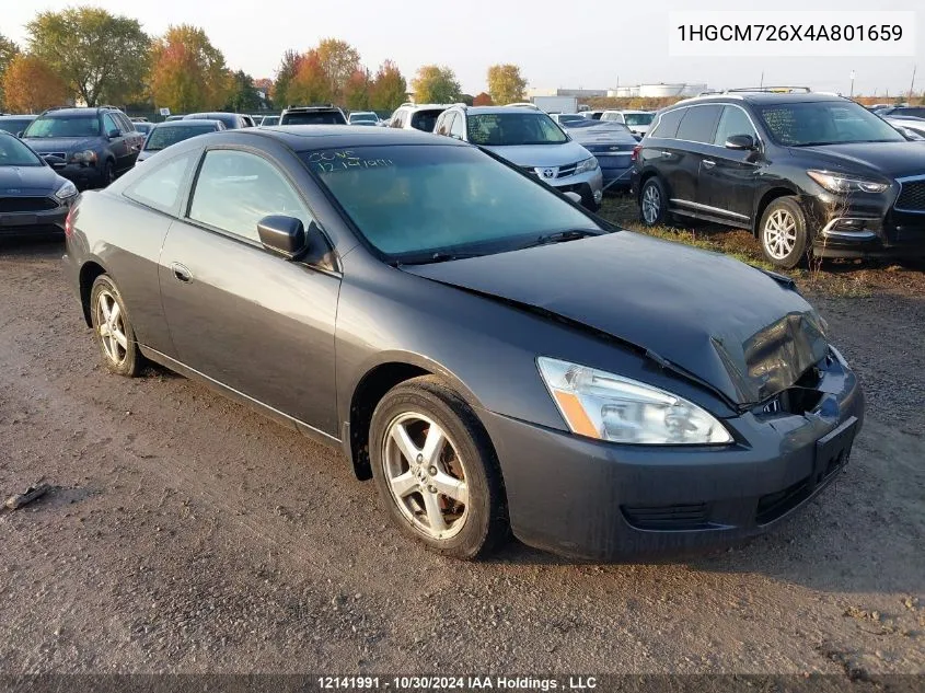 2004 Honda Accord Cpe VIN: 1HGCM726X4A801659 Lot: 12141991