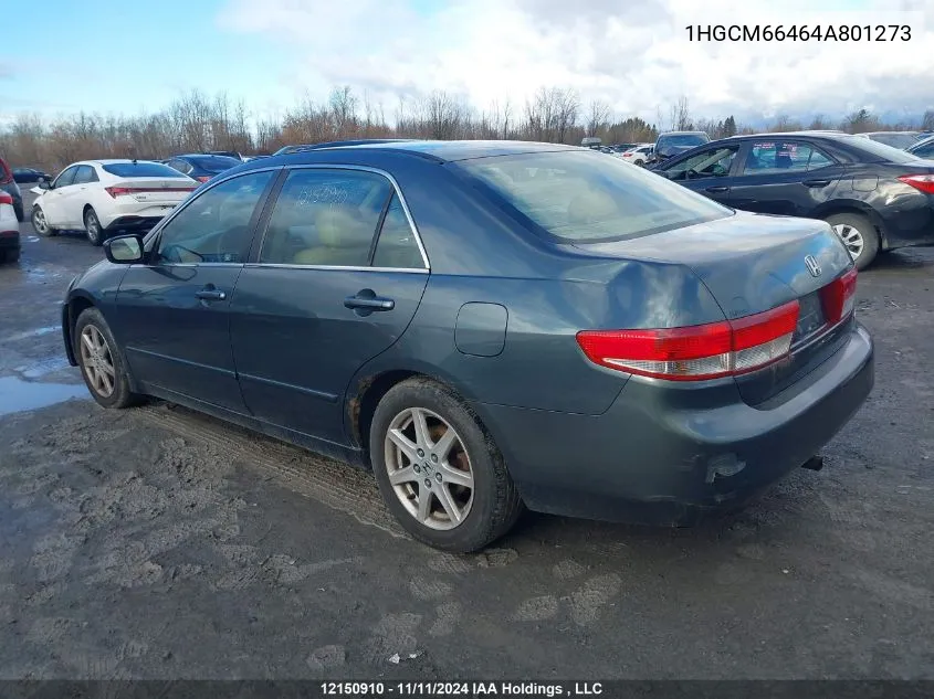 2004 Honda Accord Sdn VIN: 1HGCM66464A801273 Lot: 12150910