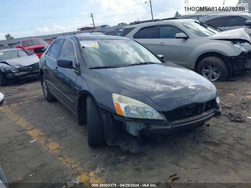 2004 Honda Accord 2.4 Ex VIN: 1HGCM56814A079286 Lot: 39303379