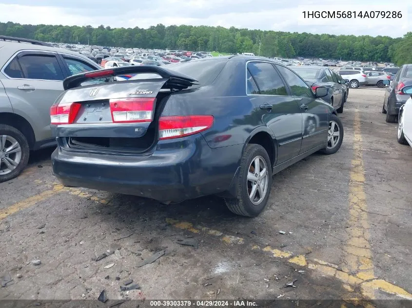 2004 Honda Accord 2.4 Ex VIN: 1HGCM56814A079286 Lot: 39303379