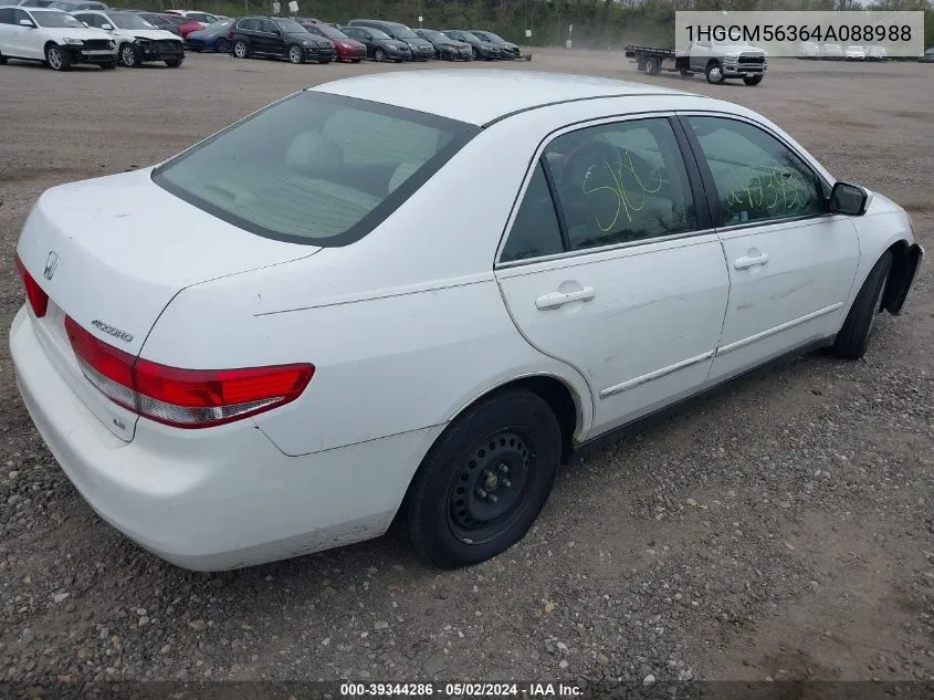 2004 Honda Accord 2.4 Lx VIN: 1HGCM56364A088988 Lot: 39344286