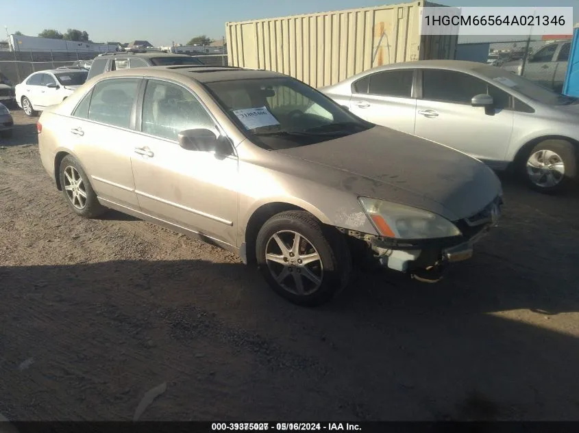 2004 Honda Accord 3.0 Ex VIN: 1HGCM66564A021346 Lot: 39375027