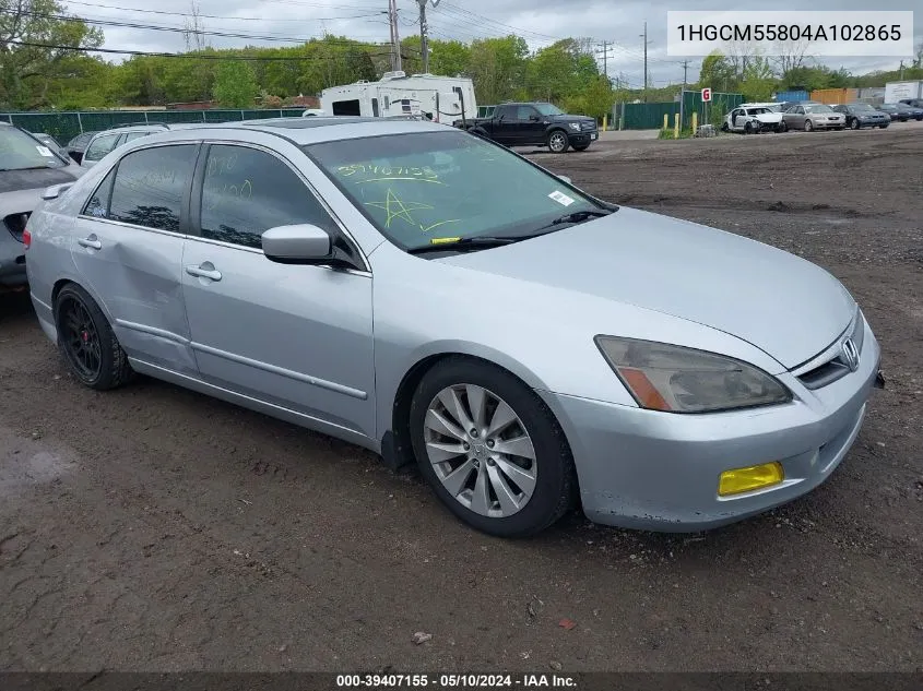 1HGCM55804A102865 2004 Honda Accord 2.4 Ex