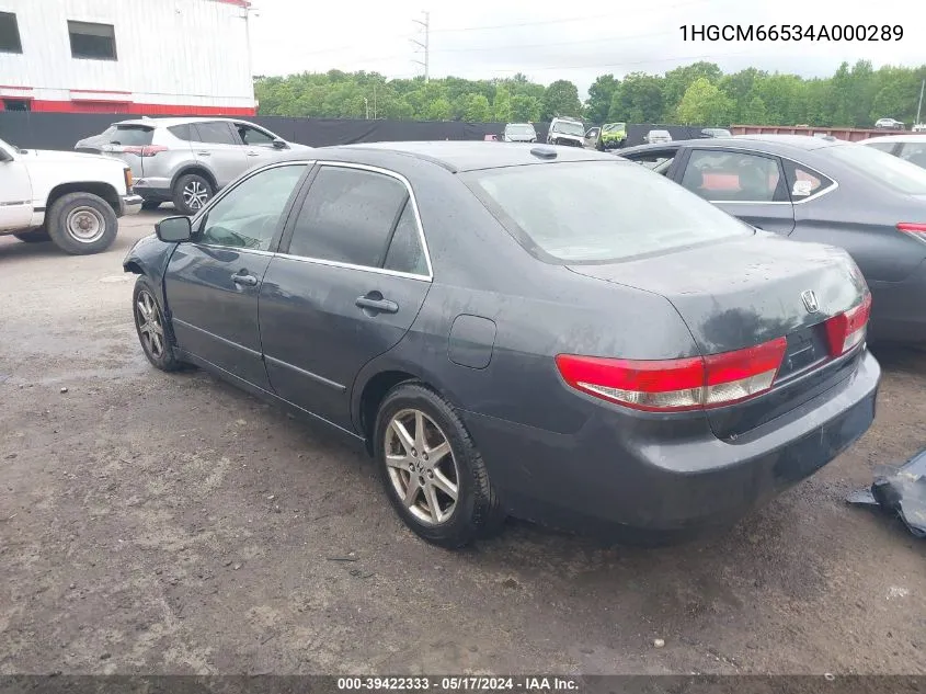 2004 Honda Accord 3.0 Ex VIN: 1HGCM66534A000289 Lot: 39422333