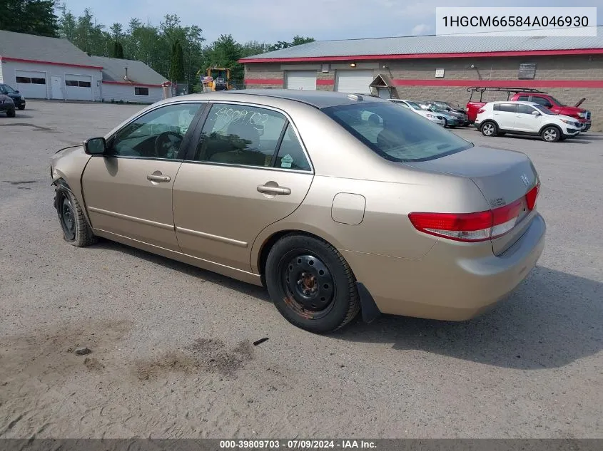 2004 Honda Accord 3.0 Ex VIN: 1HGCM66584A046930 Lot: 39809703