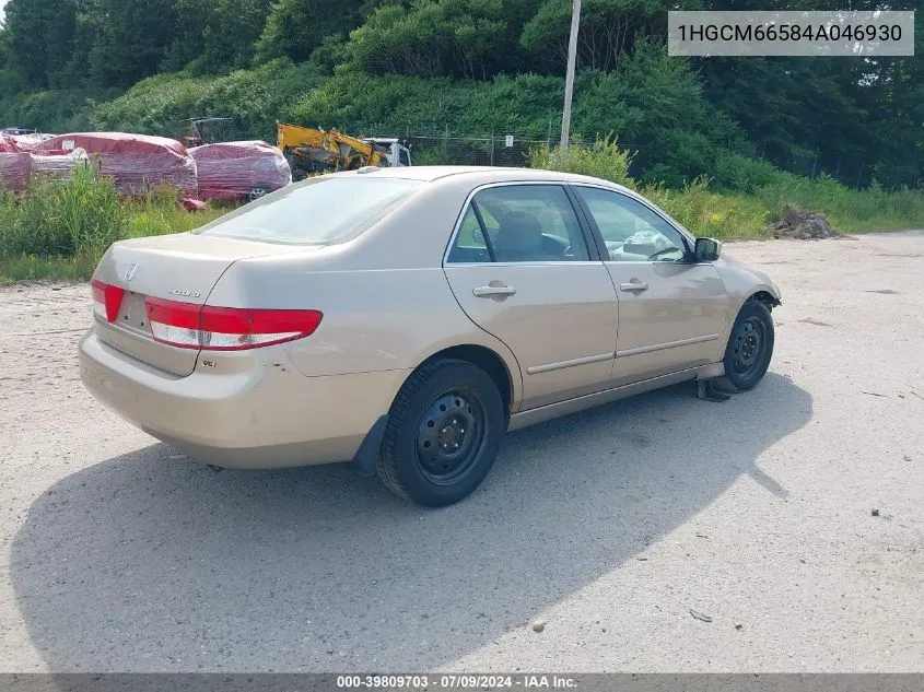 2004 Honda Accord 3.0 Ex VIN: 1HGCM66584A046930 Lot: 39809703