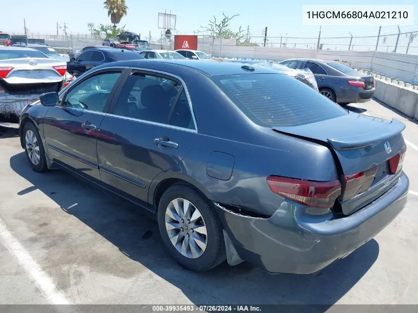 1HGCM66804A021210 2004 Honda Accord 3.0 Ex