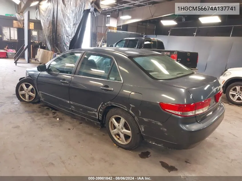 2004 Honda Accord 2.4 Ex VIN: 1HGCM56674A137741 Lot: 39981842