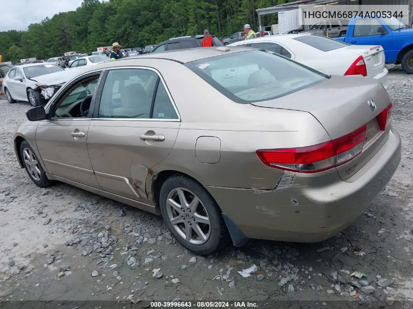 2004 Honda Accord 3.0 Ex VIN: 1HGCM66874A005344 Lot: 39996643