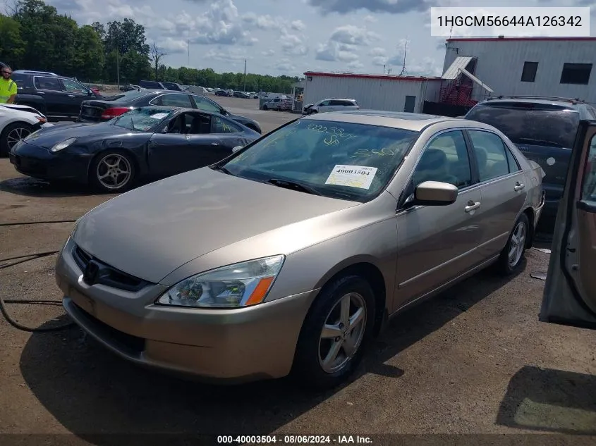 2004 Honda Accord 2.4 Ex VIN: 1HGCM56644A126342 Lot: 40003504