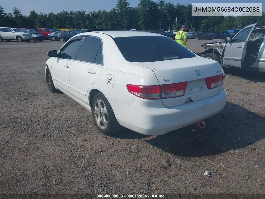 2004 Honda Accord 2.4 Ex VIN: JHMCM56684C002088 Lot: 40008003